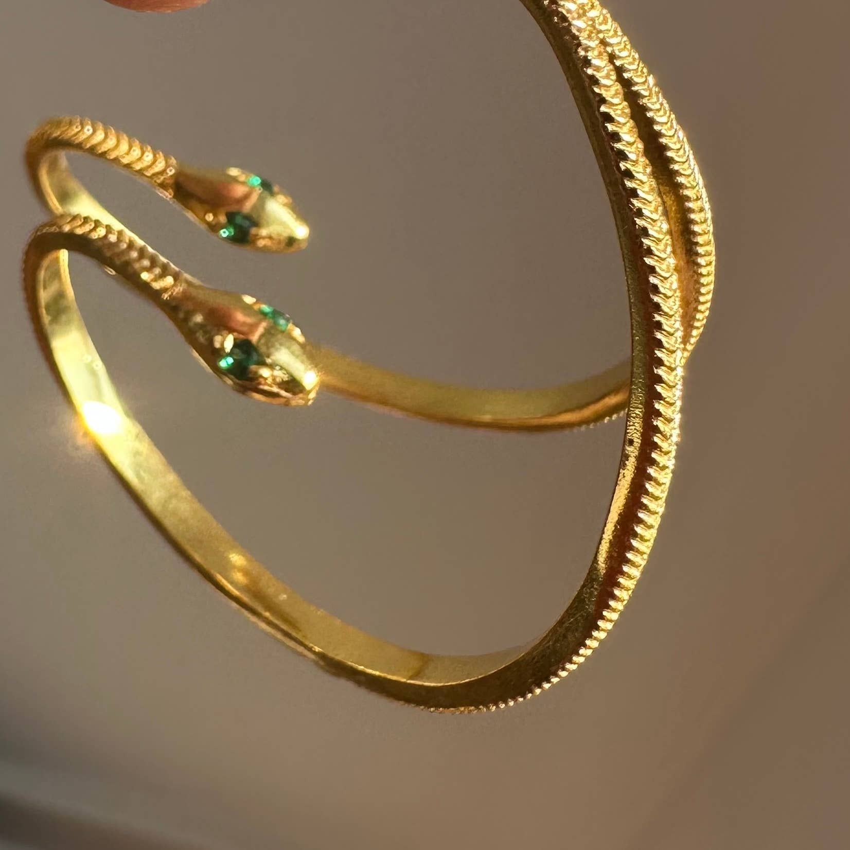 Green Zircon Snake Eye Earrings