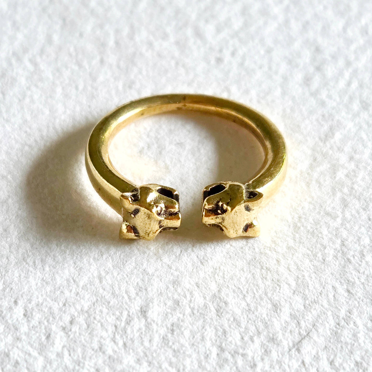 Brass tiger animal ring adjustable cute nature jewelry