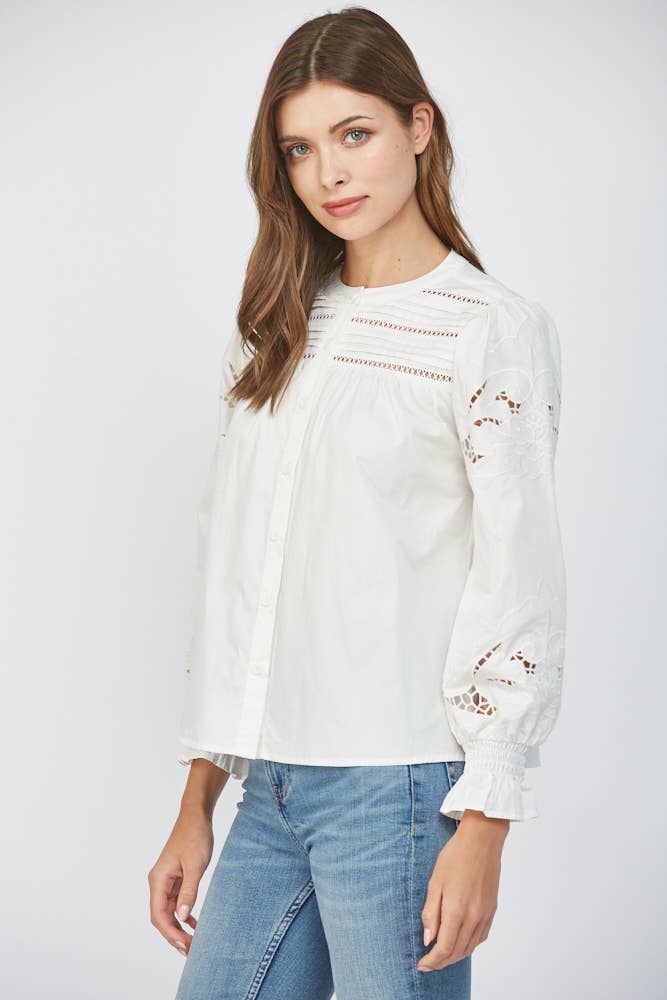 Lace Cutout Blouse