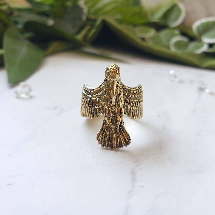 Hummingbird Ring - Brass Spirit Animal Statement Ring