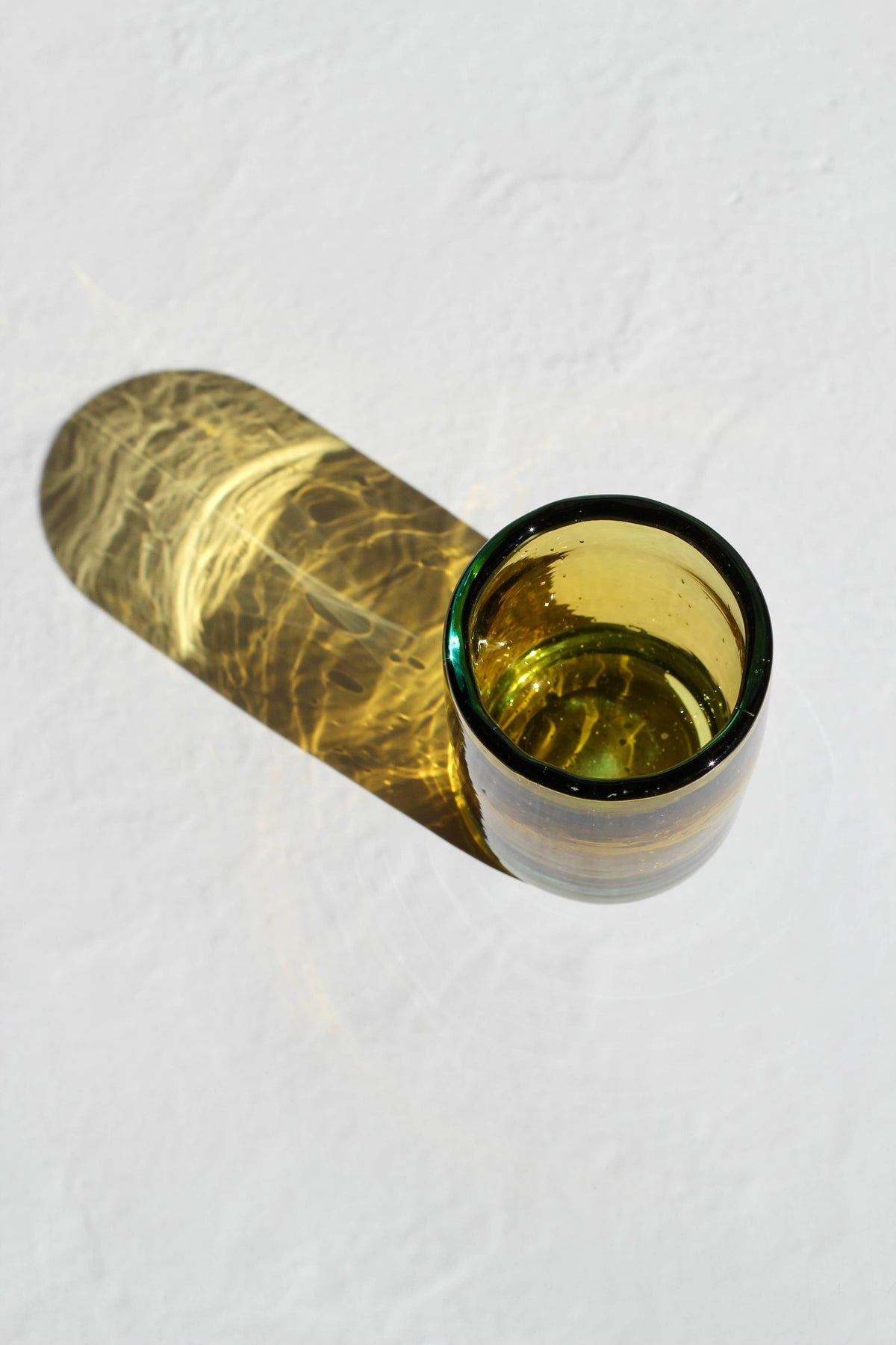 Mini Tumbler in Aqua/Amber - Handblown, Recyled Glass