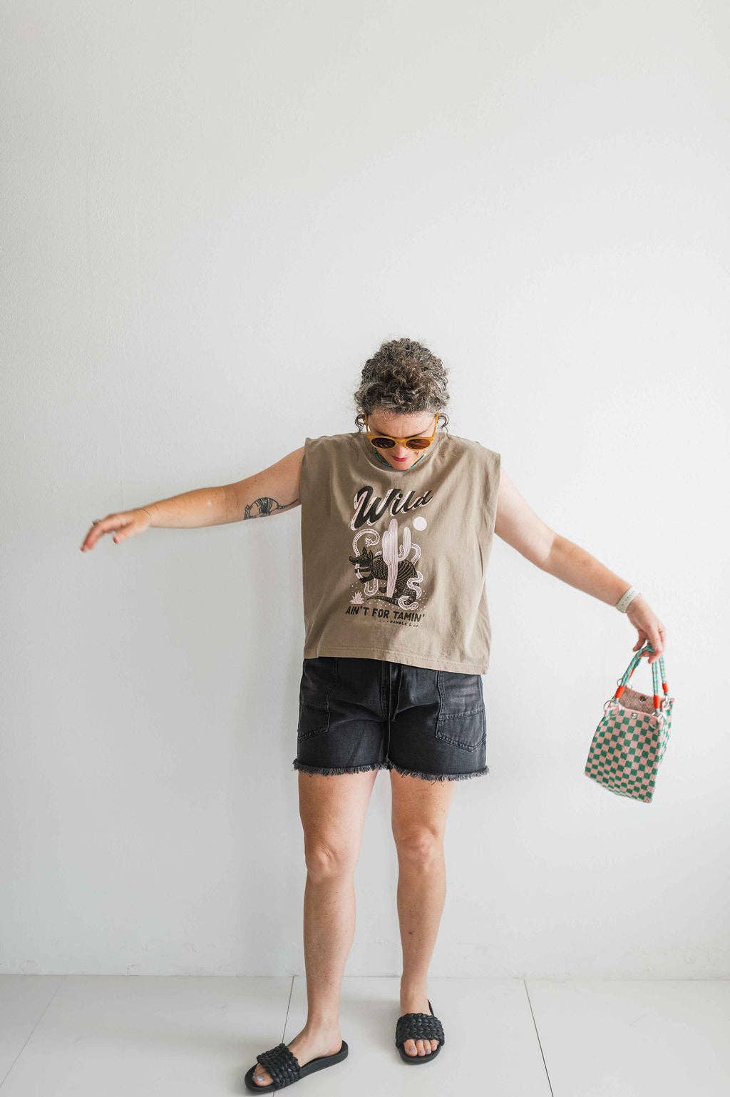 Wild ain't for tamin' desert | faded brown boxy muscle tee
