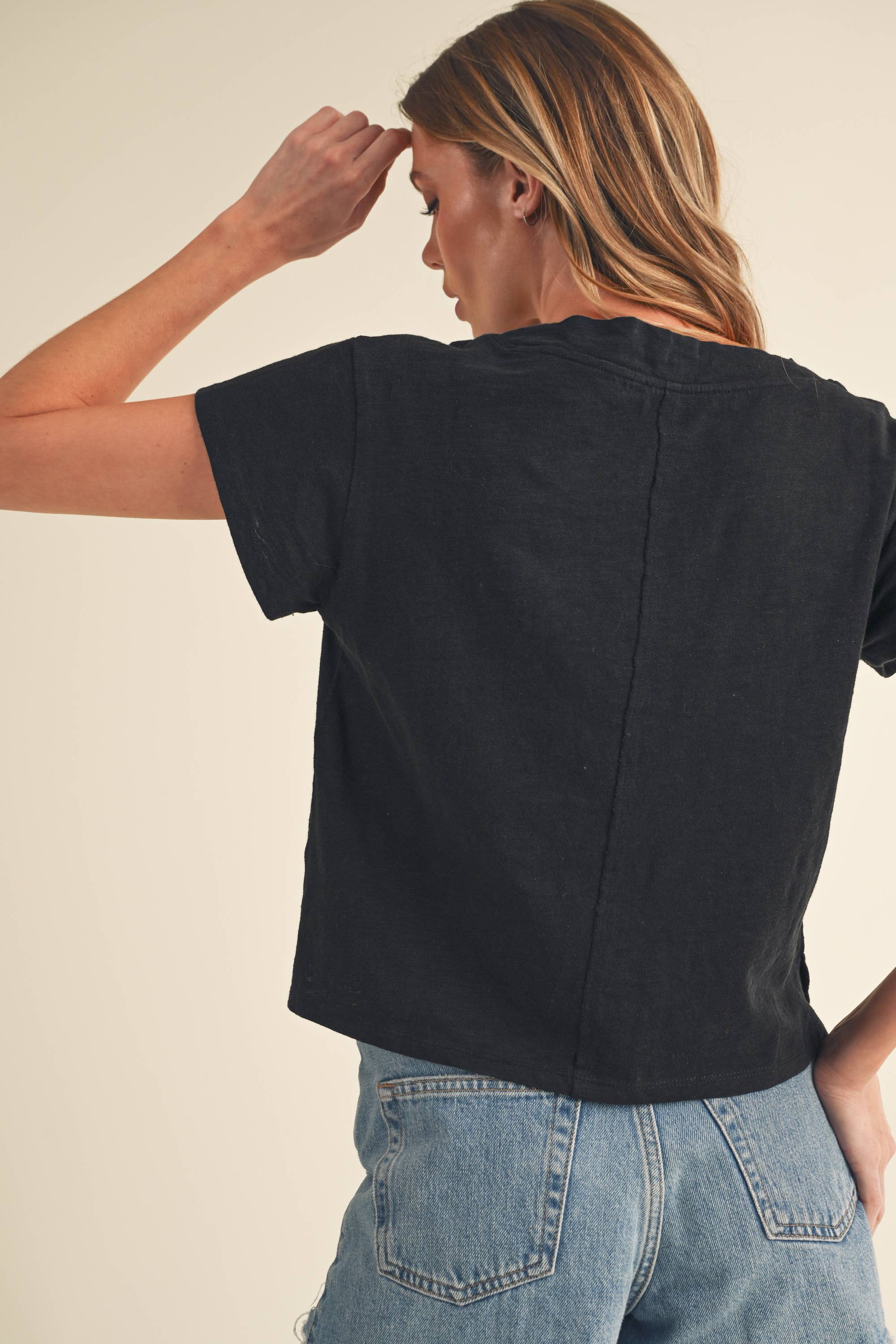 8281DK Til V-Neck Baby Top: Oat / Contemporary / S