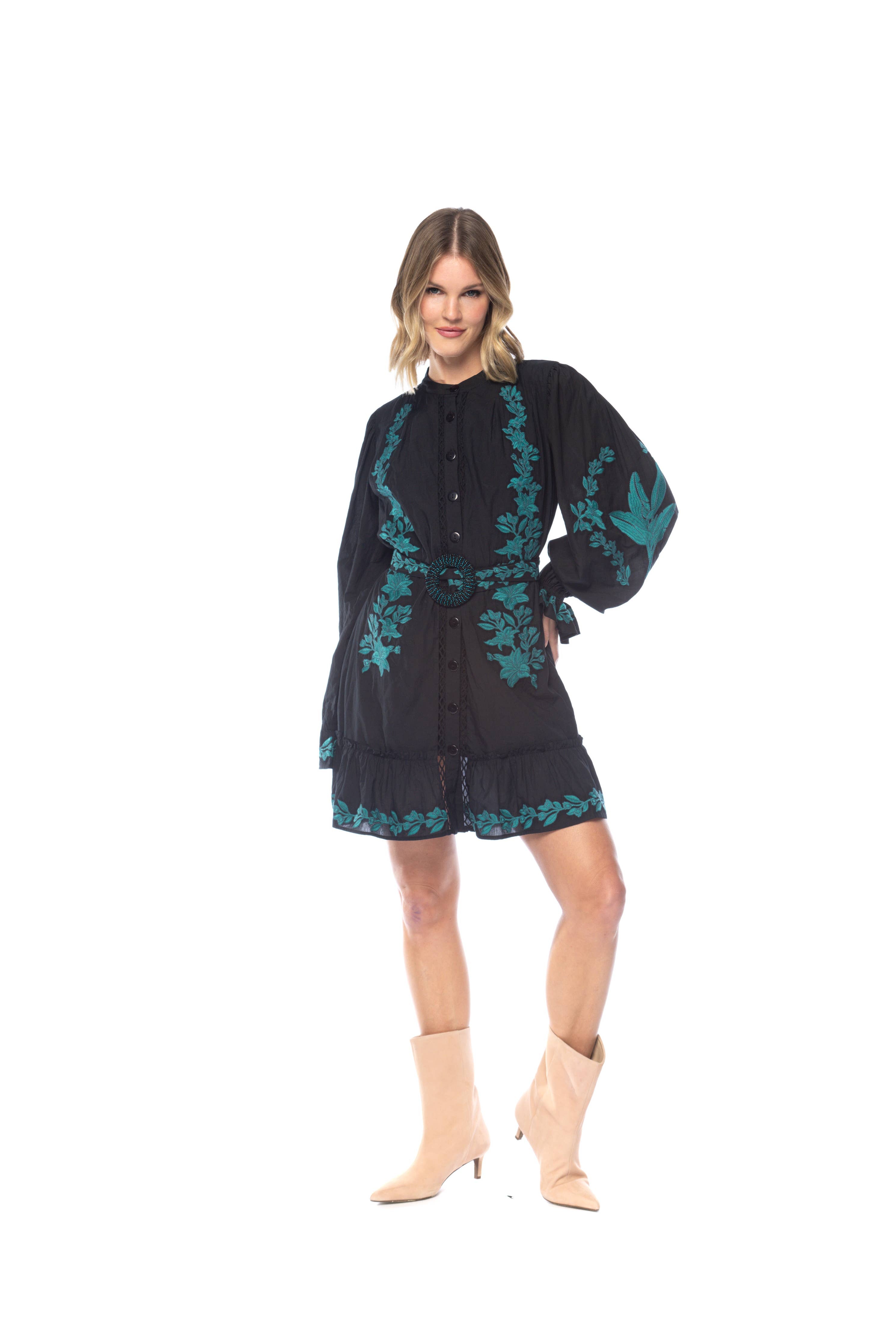 Floral Leida Embroidered Mini Dress