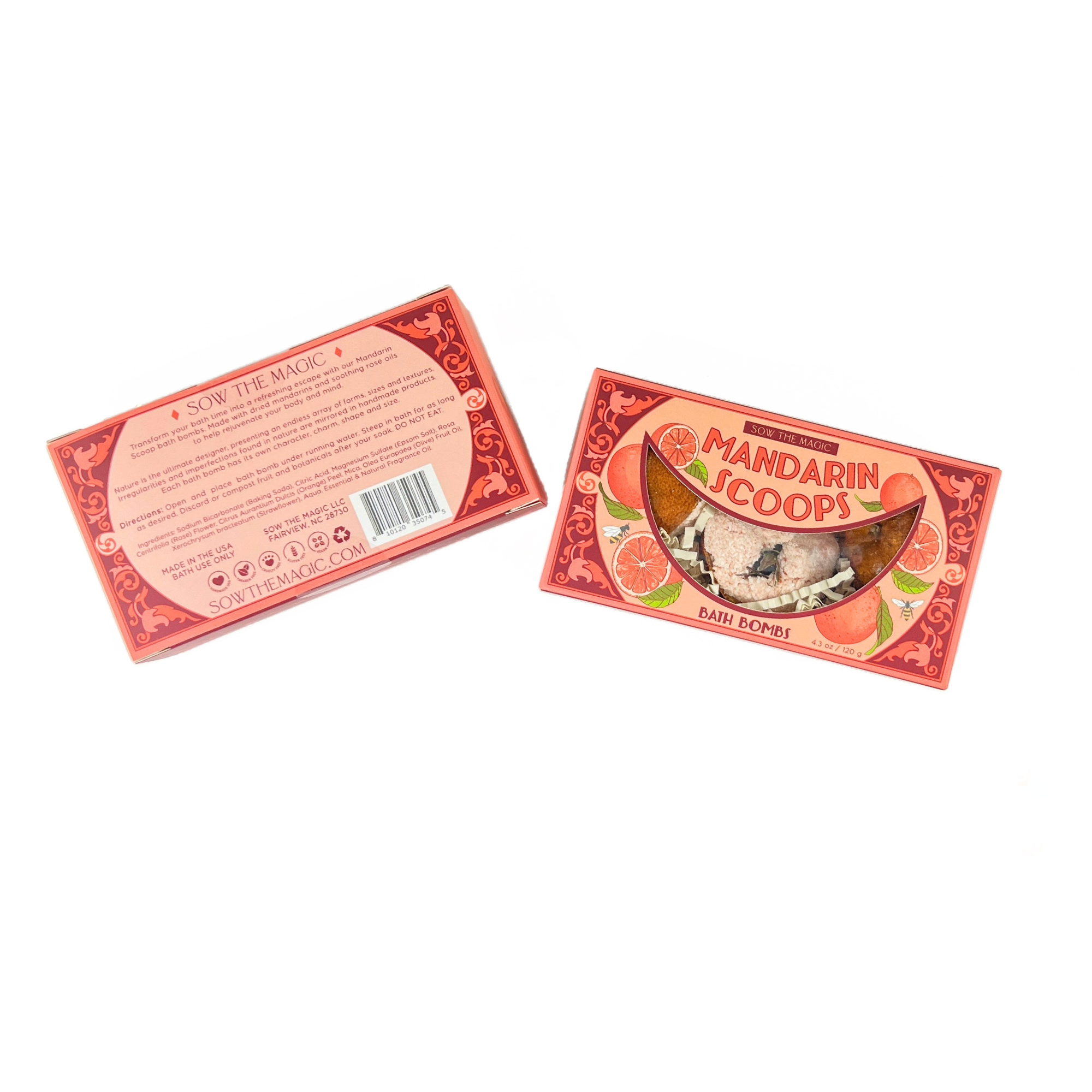 Mandarin Scoops Bath Bomb Gift Set made with Botanicals + Fruit