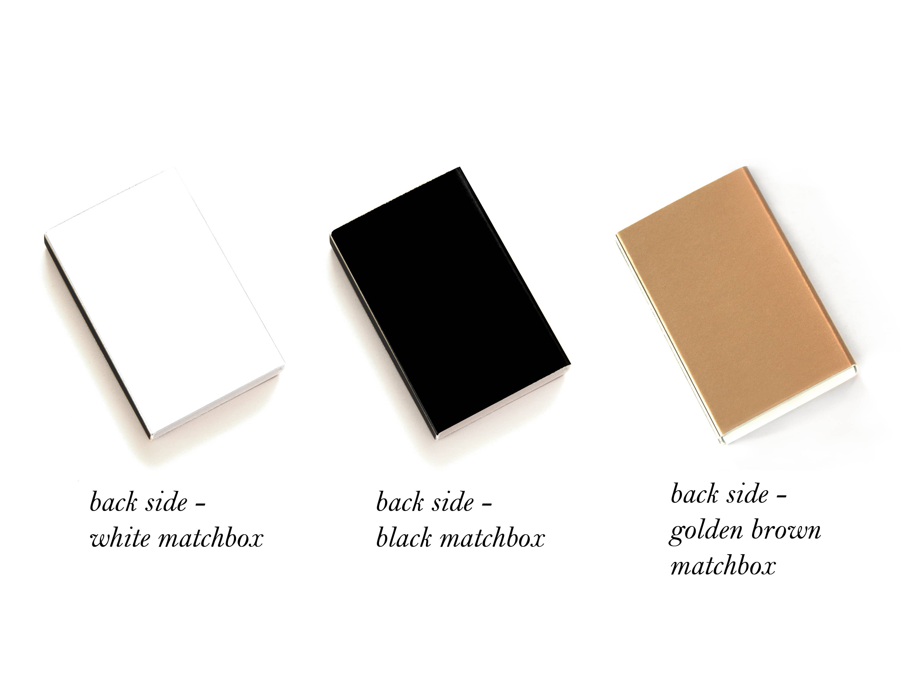 Custom Text DOUBLE-SIDED Foil Emboss Matchbox | Smaller Font