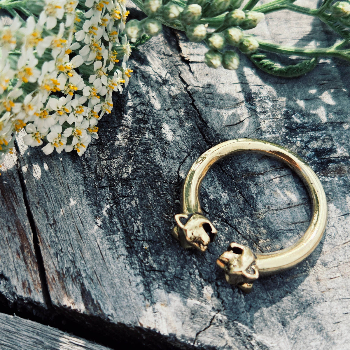 Brass tiger animal ring adjustable cute nature jewelry