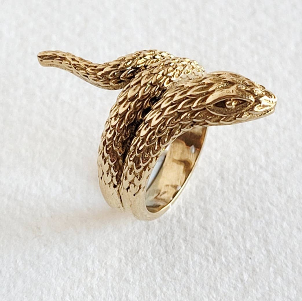 Brass snake serpent cobra ring  handmade
