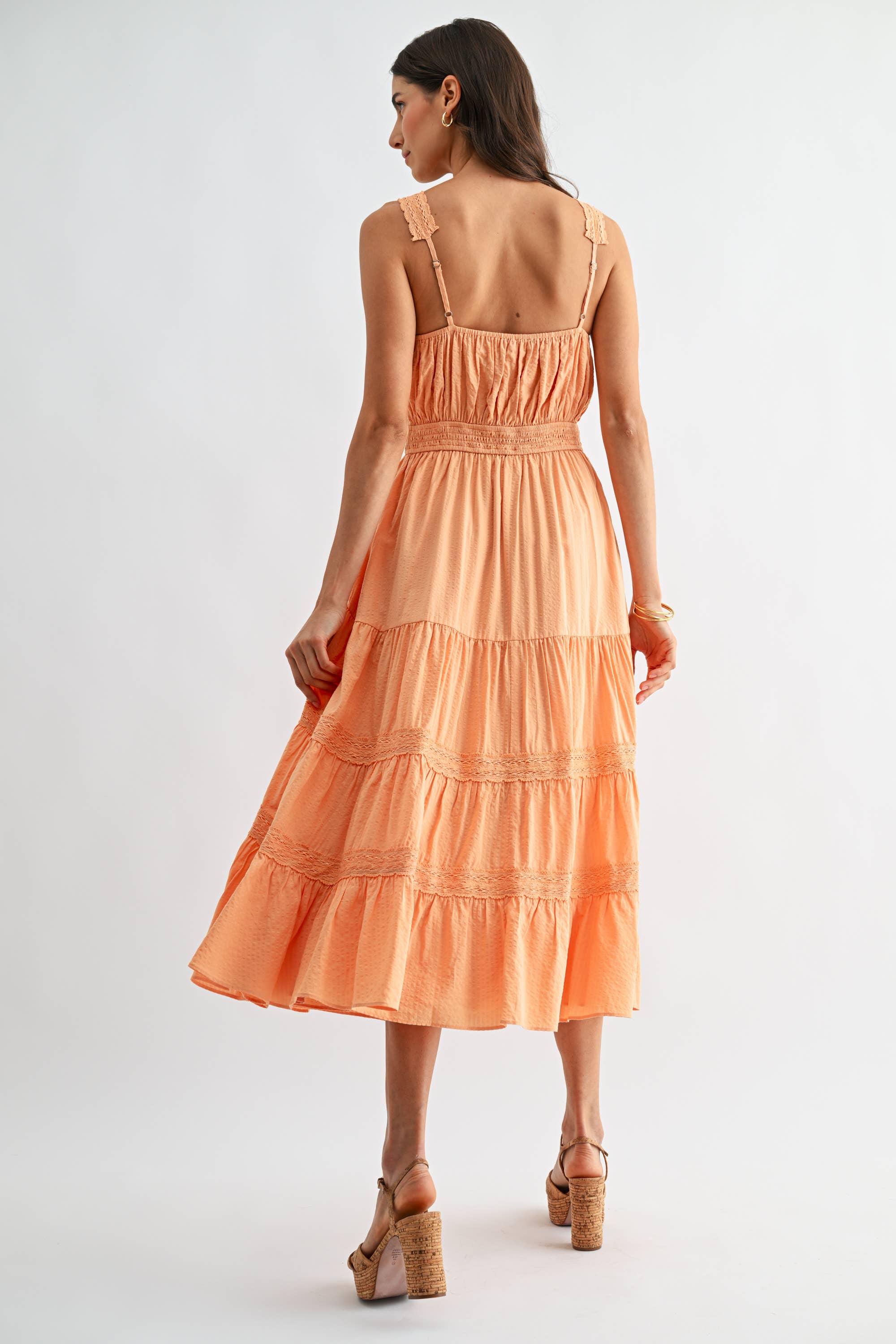 CD10389J Embroidered SundressBreezy Boho Midi Dress