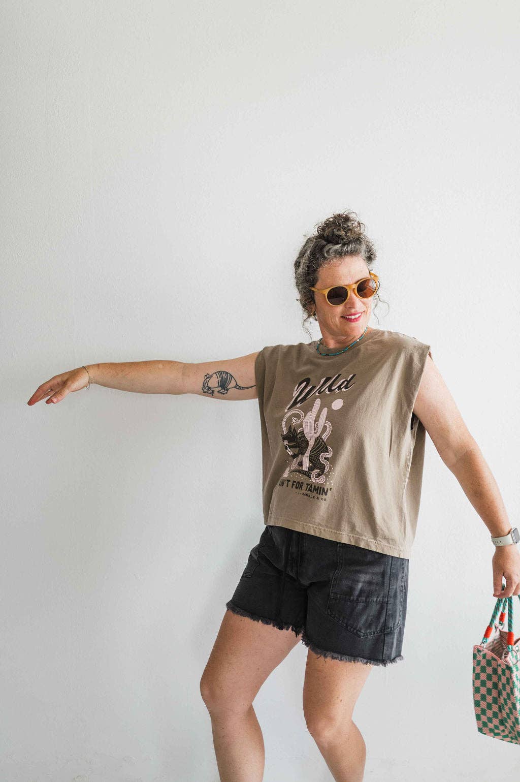 Wild ain't for tamin' desert | faded brown boxy muscle tee