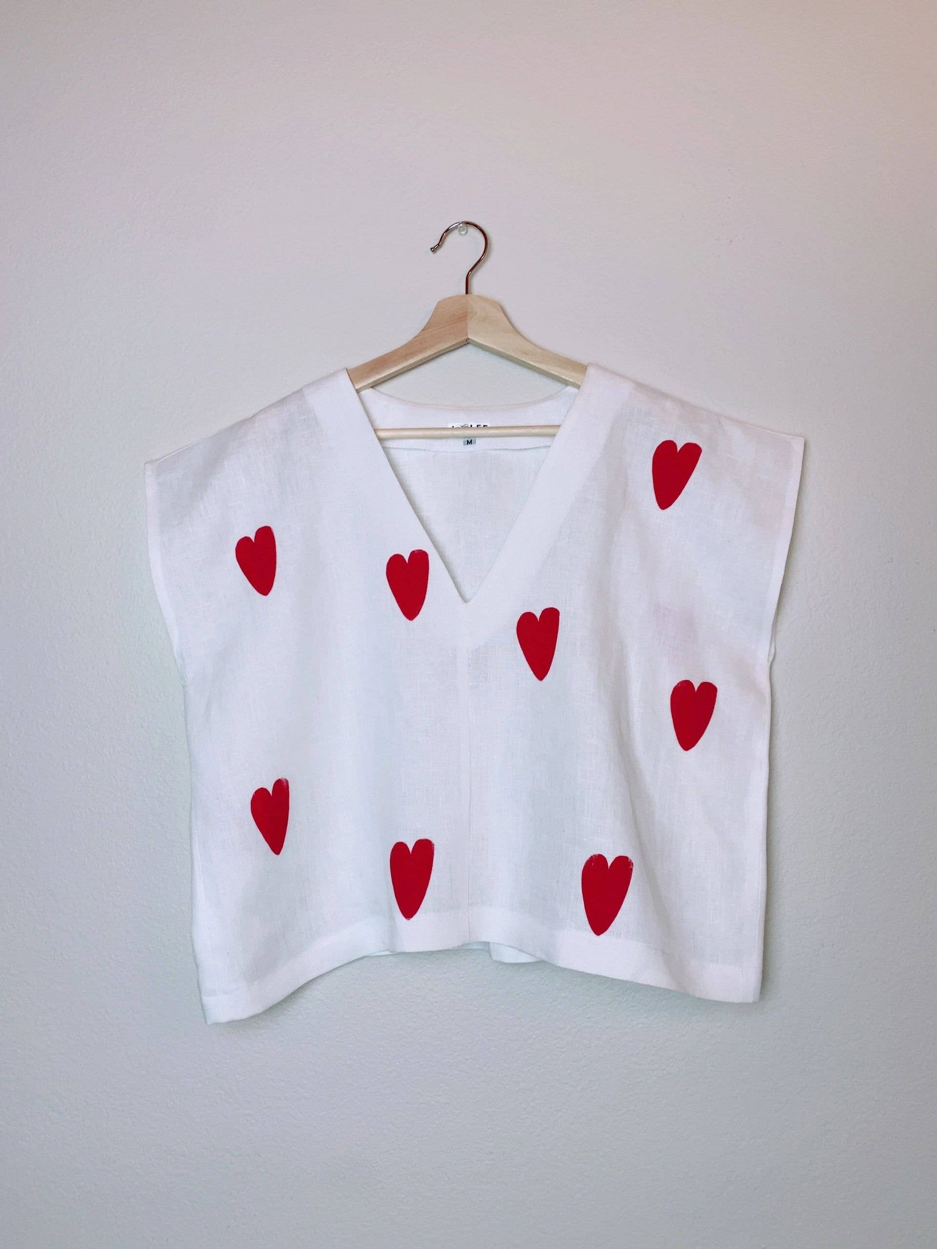 Heart Linen Top
