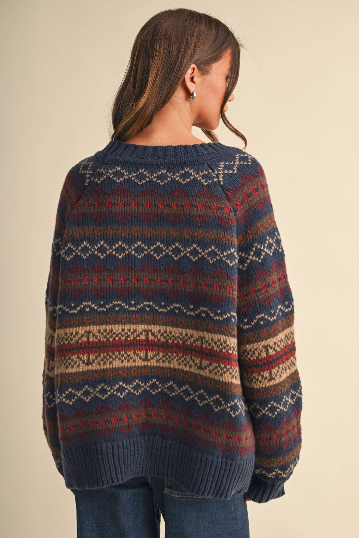 IT4703 LONG SLEEVED FAIR ISLE SWEATER