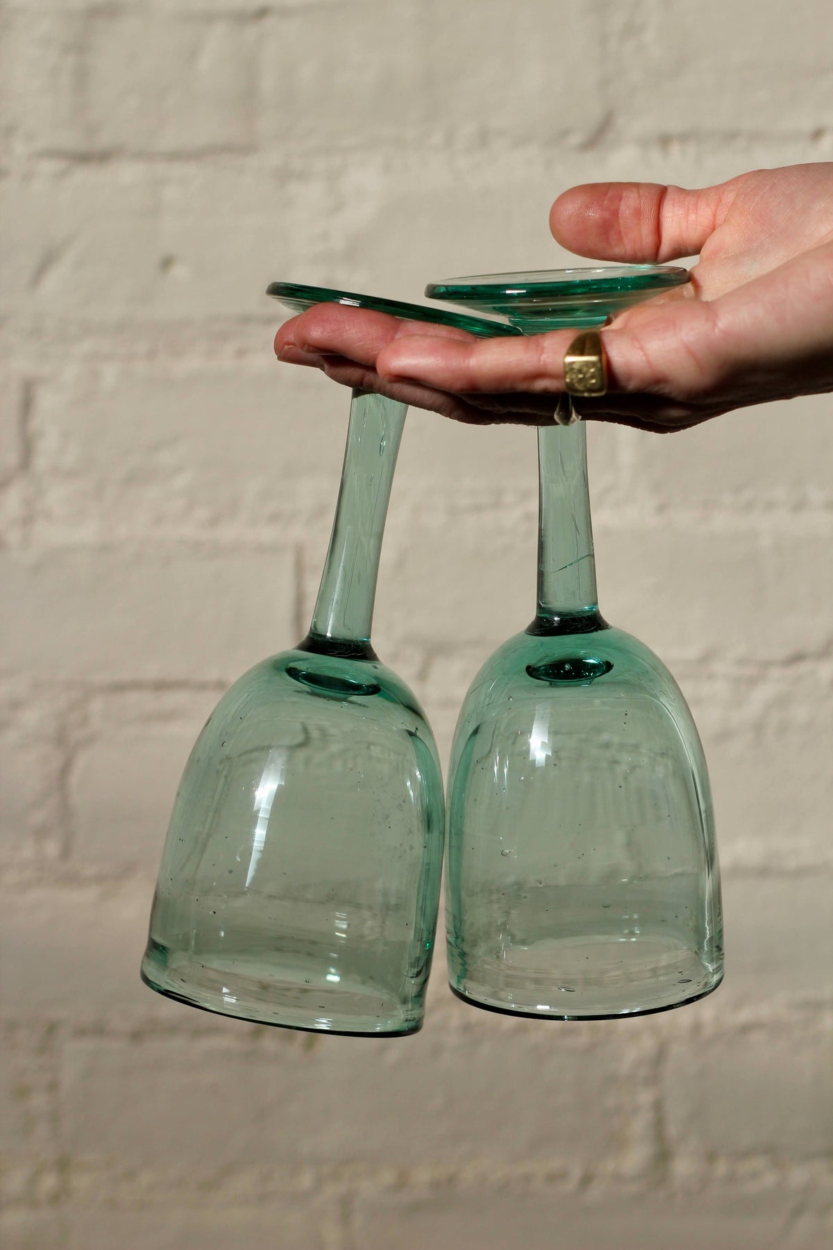 Artisan Made Wine Glass - Handblown, Recycled Glass