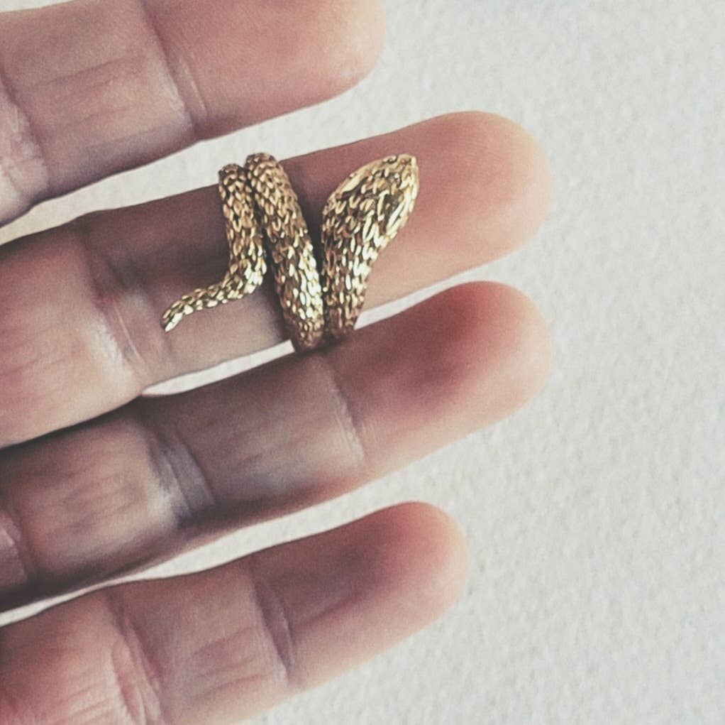 Brass snake serpent cobra ring  handmade