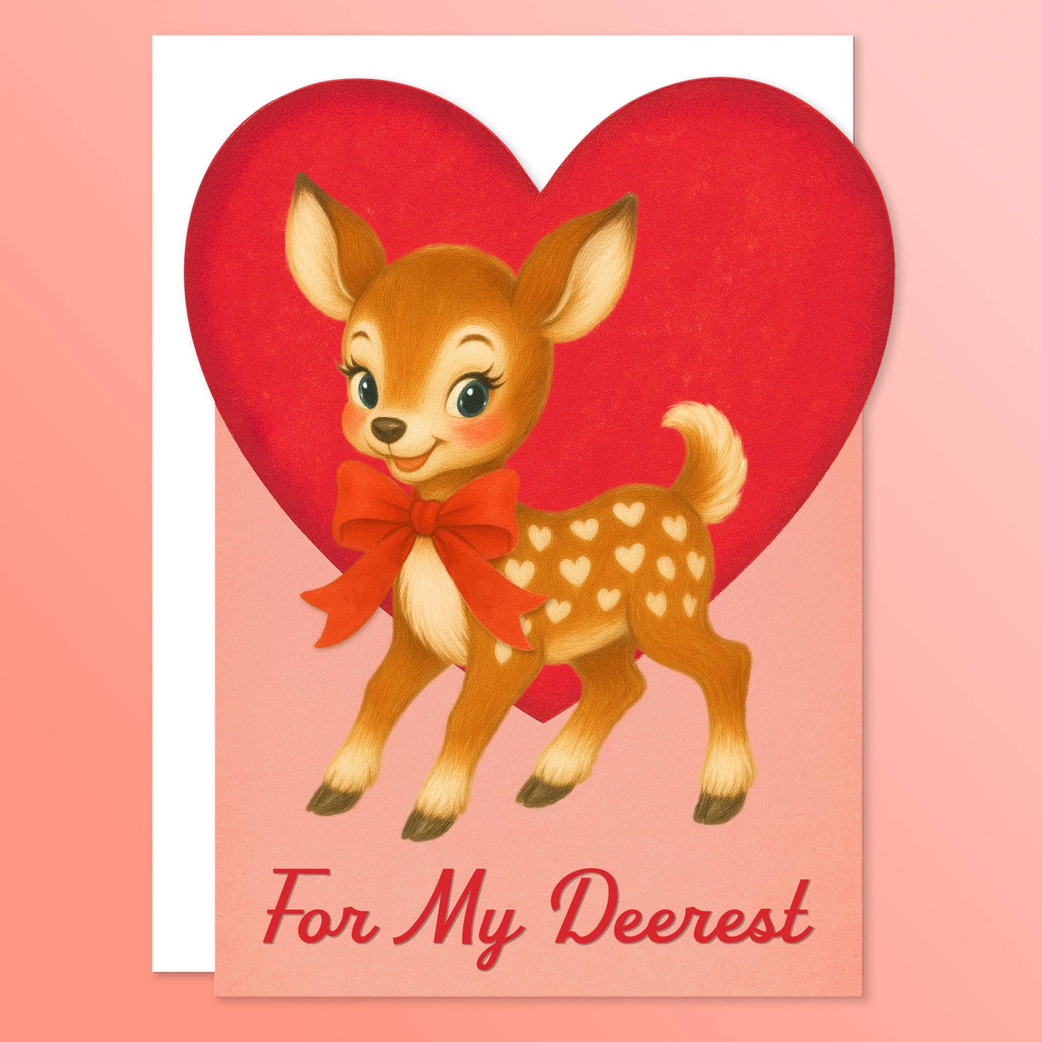 For my Deerest Card | Die-Cut Valentine's Day Greeting Card