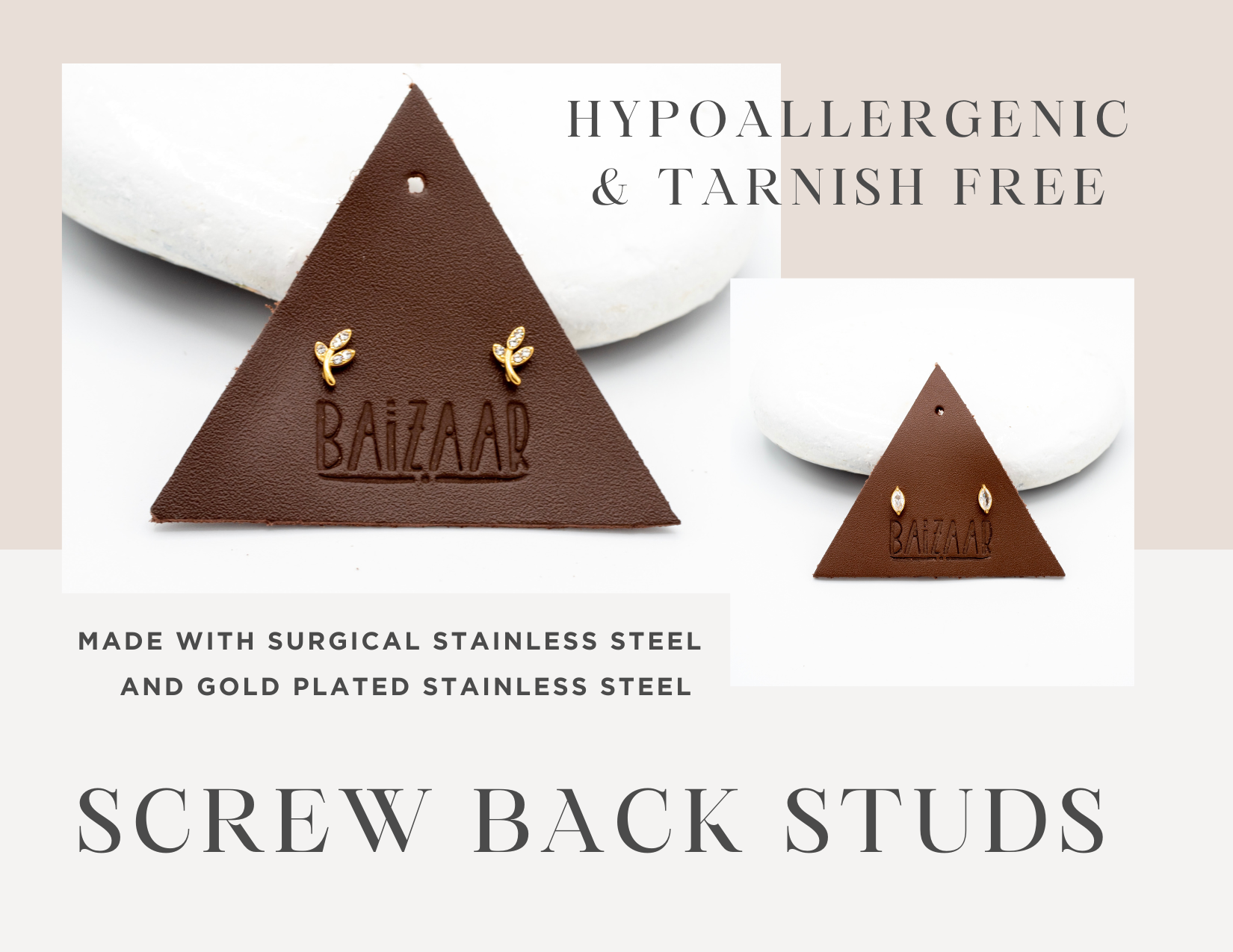 Marquise CV Screw Back Stud