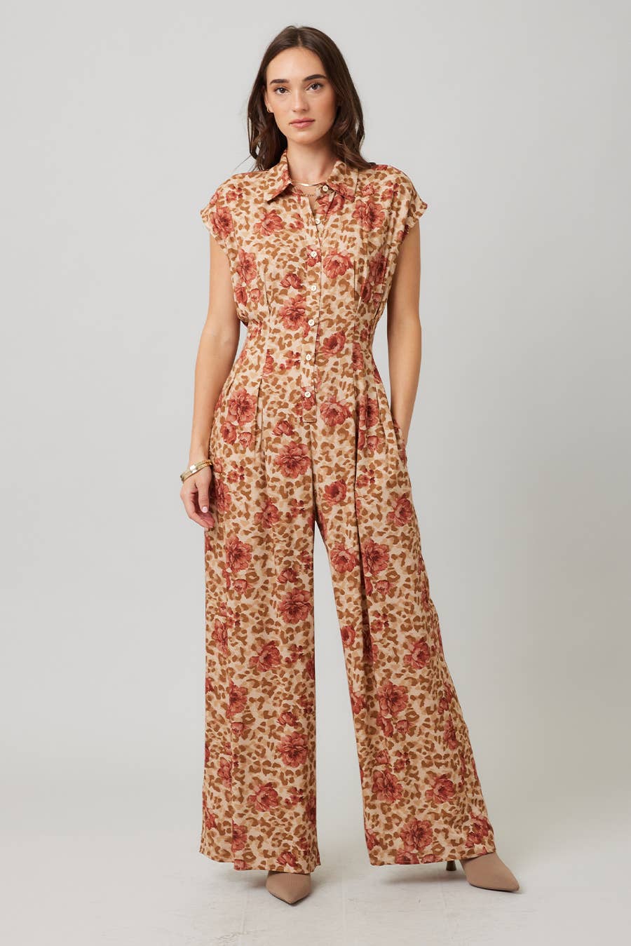 Printed Cut Out Back Jumpsuit