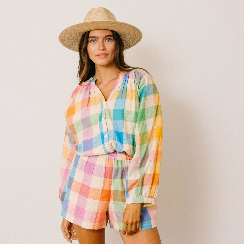 Rainbow Plaid Bermuda Short