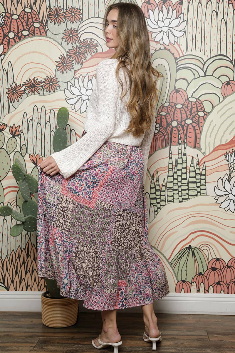Sunset Garden Wrap Maxi Skirt