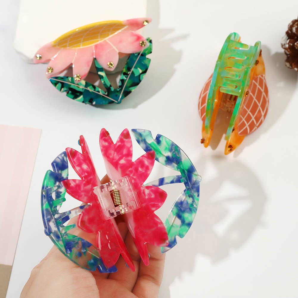 Vibrant Sunflower Hair Claw, Colorful Floral Hair Accessory