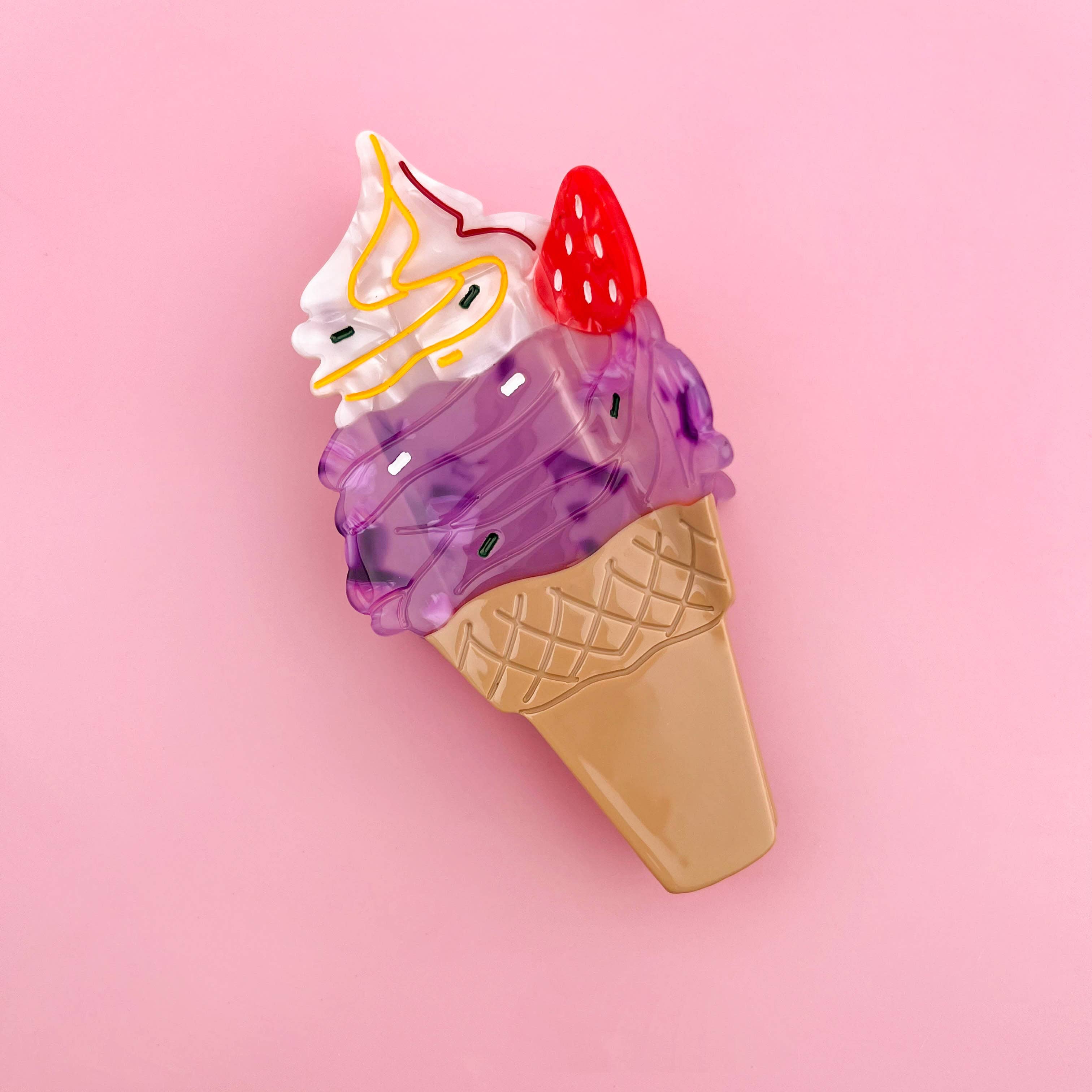 Acetate Ice Cream Hair Claw, Sweet & Colorful Claw Clip
