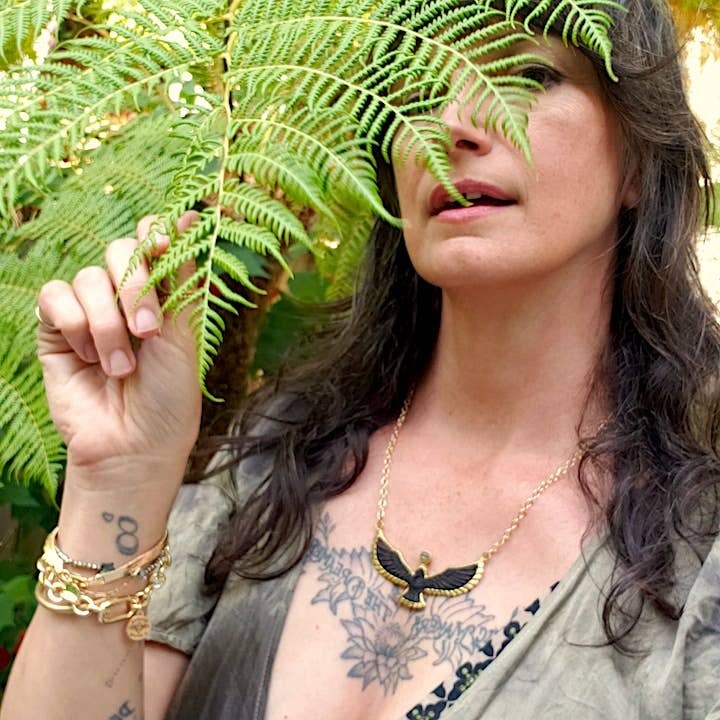 Soaring Spirit Bird Necklace| Ebony | Eagle Hawk Phoenix