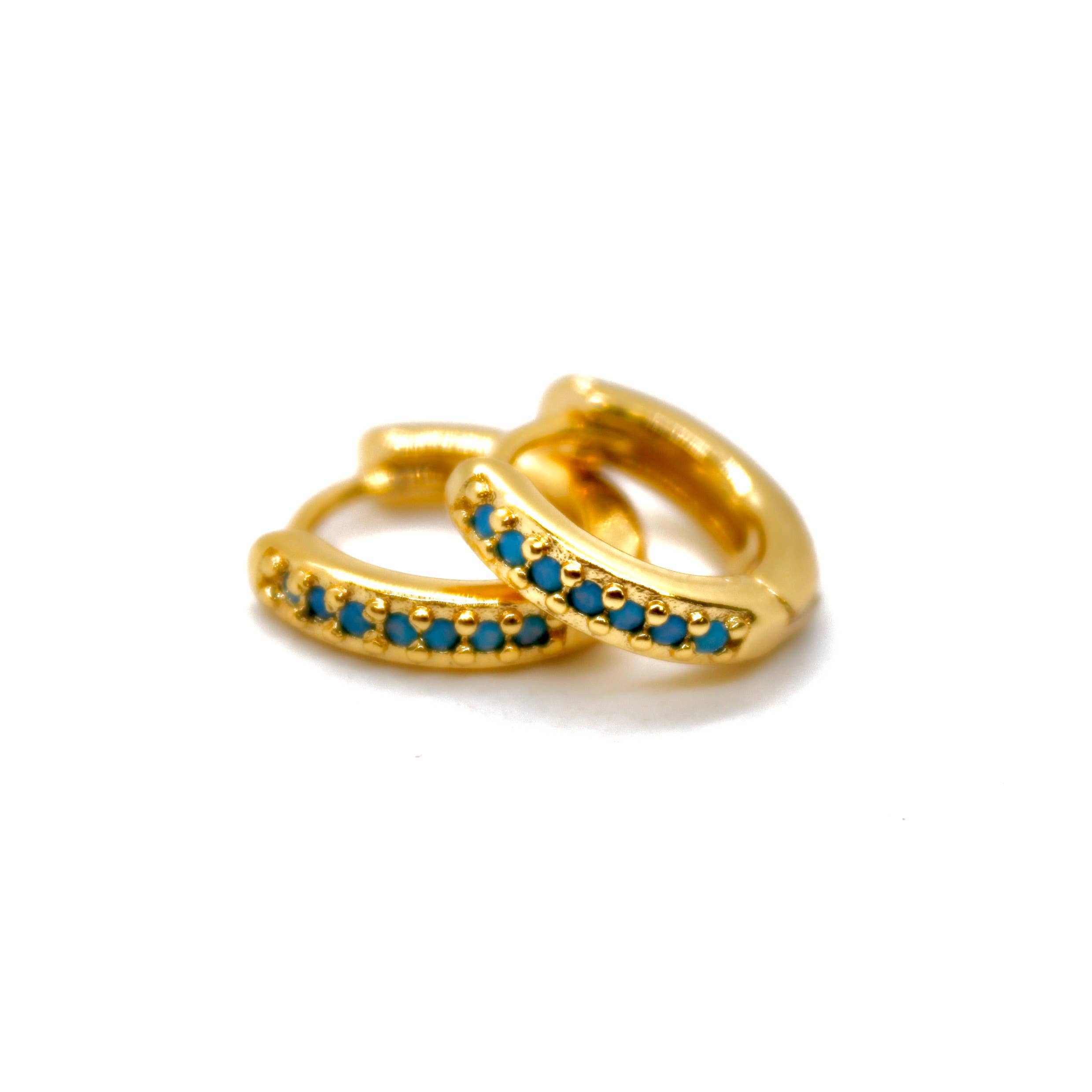Turquoise Huggie Earrings - E4-408