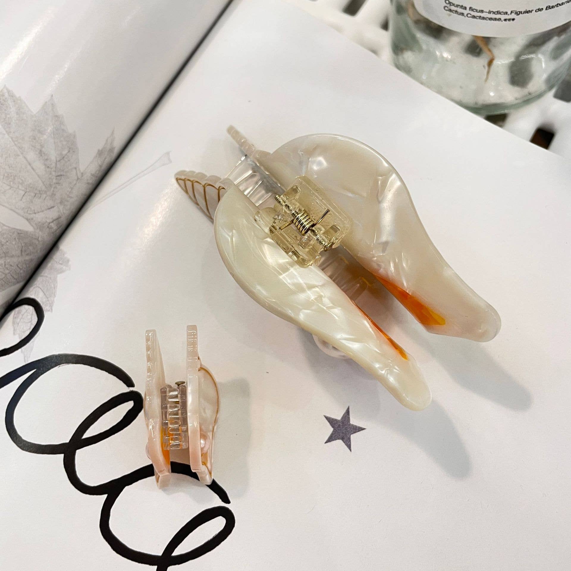 Ocean Inspired Pearl Seashell Acetate Hair Claw