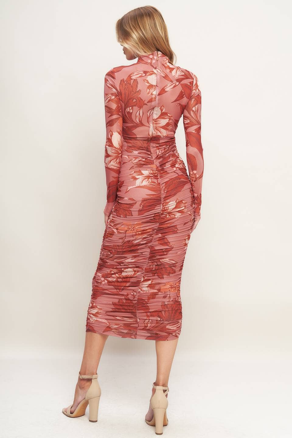 Printed Power Mesh Dress