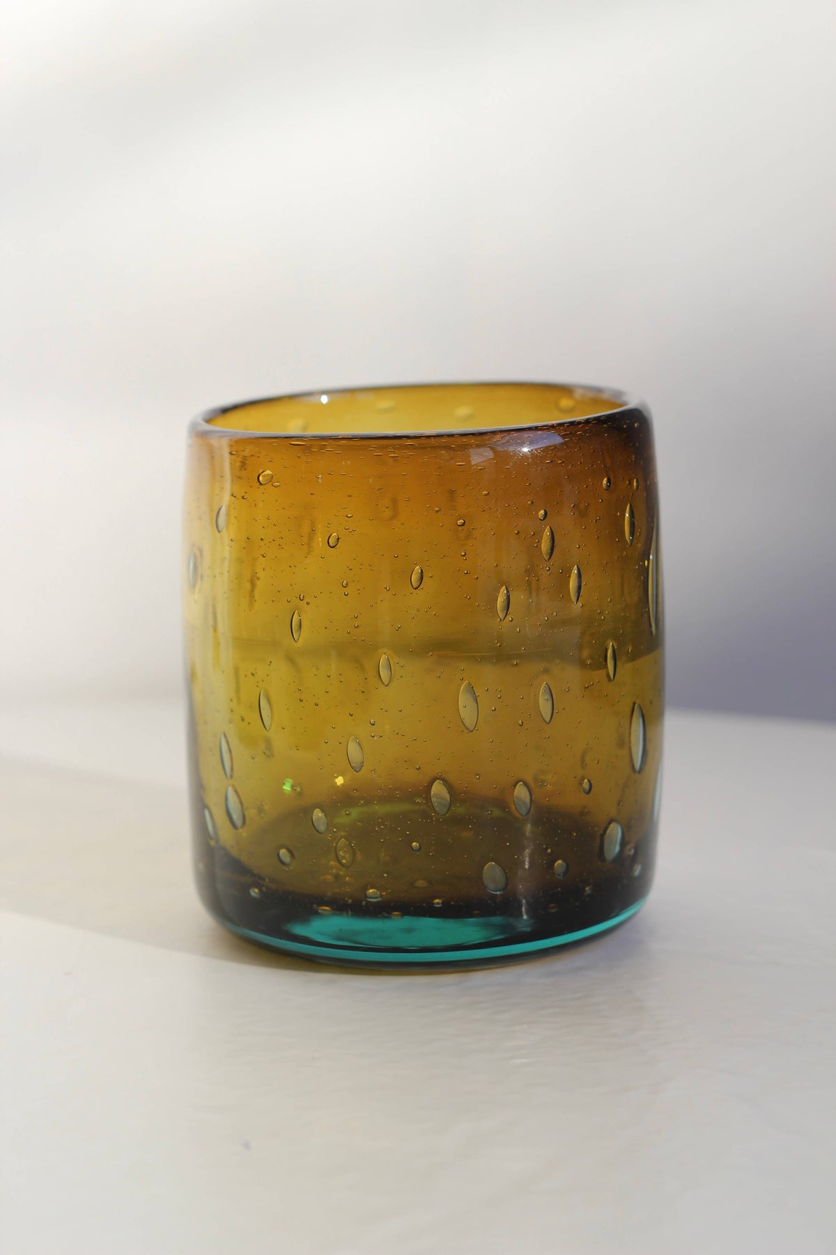 Bubble Rocks Glass - Handblown, Recycled Glass Tumbler