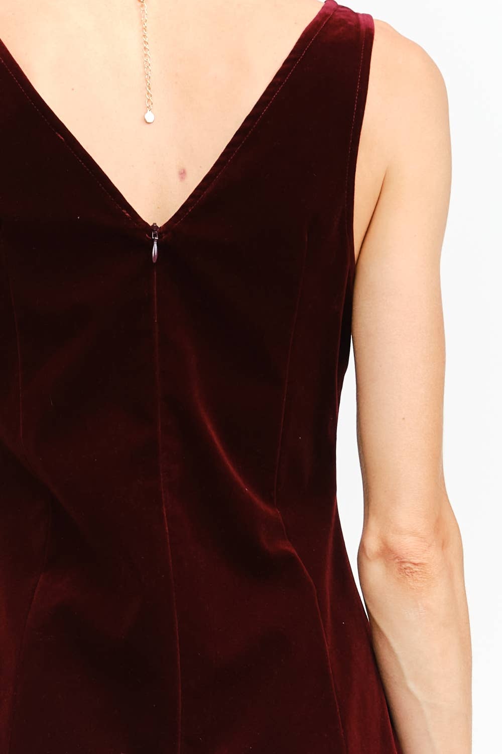 Carmine Burgundy Velvet Dress