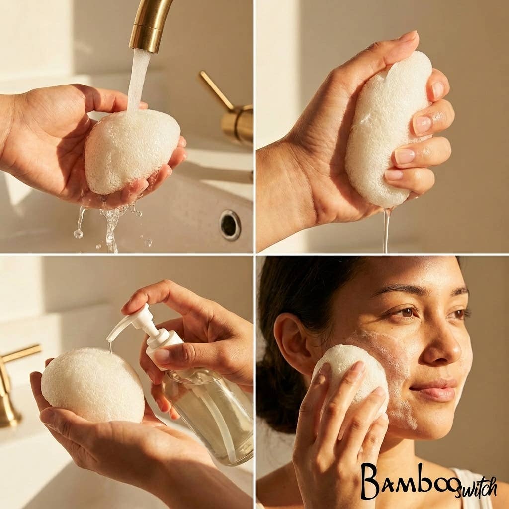 Natural Konjac Facial Cleansing Sponge | Charcoal