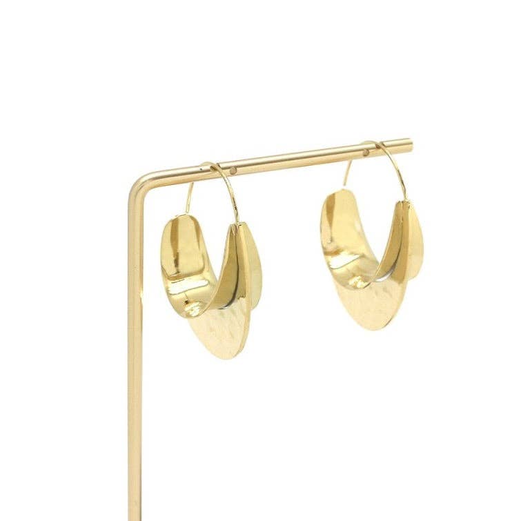 Classy Gold Moon Style Hoop Earrings - E4-367