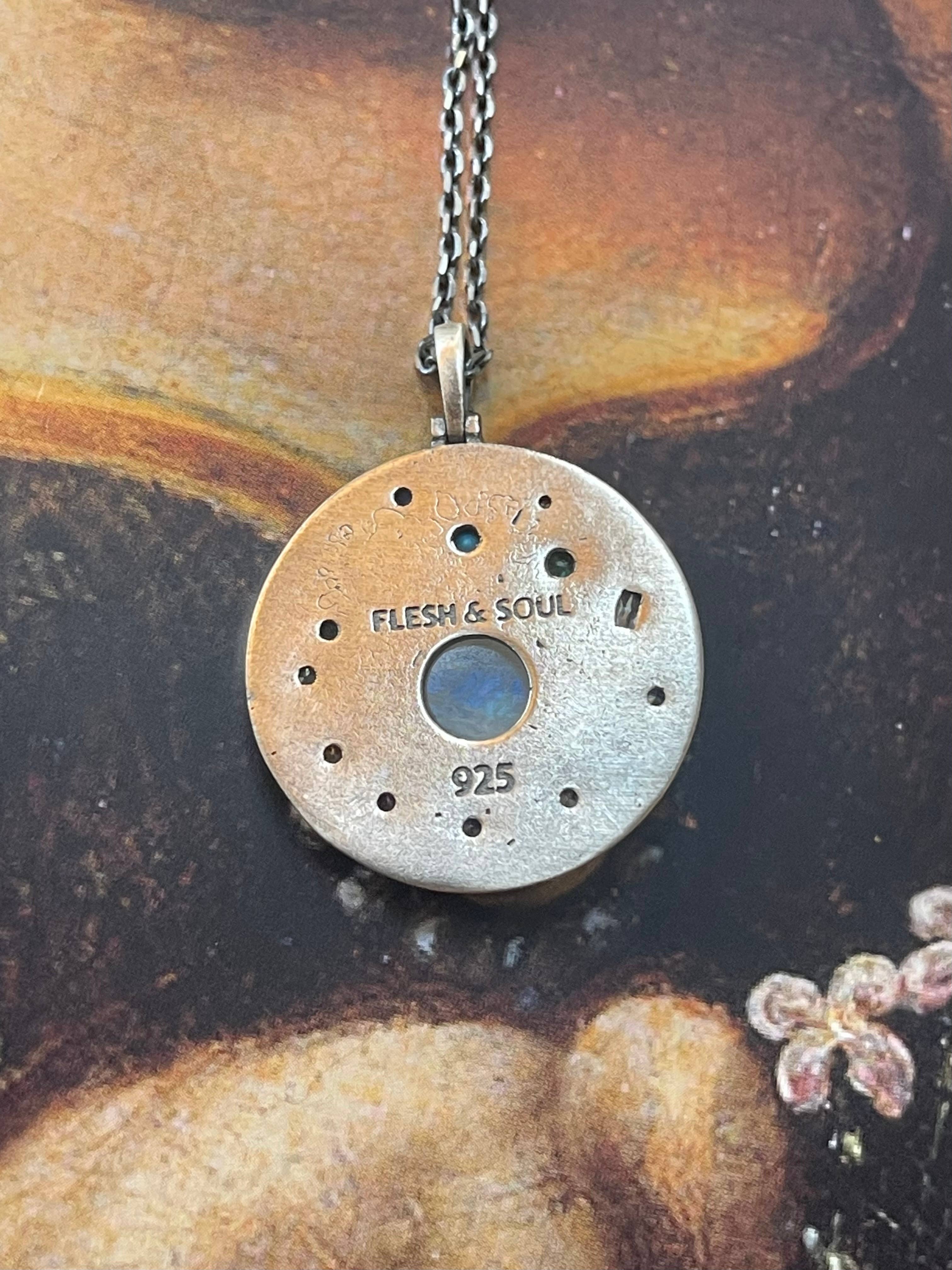 EVIL EYE MOONSTONE Celestial Sterling Silver Necklace
