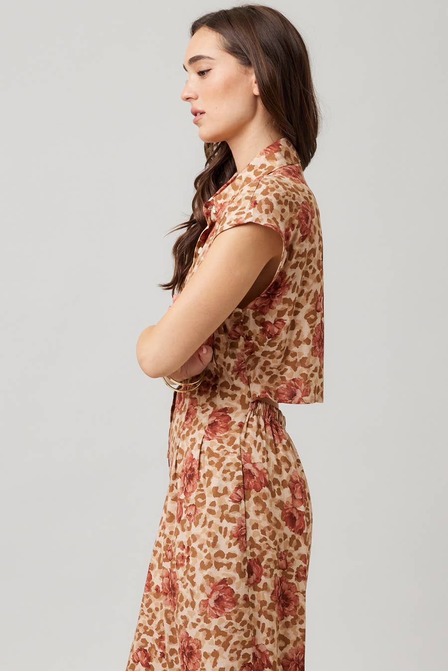 Printed Cut Out Back Jumpsuit