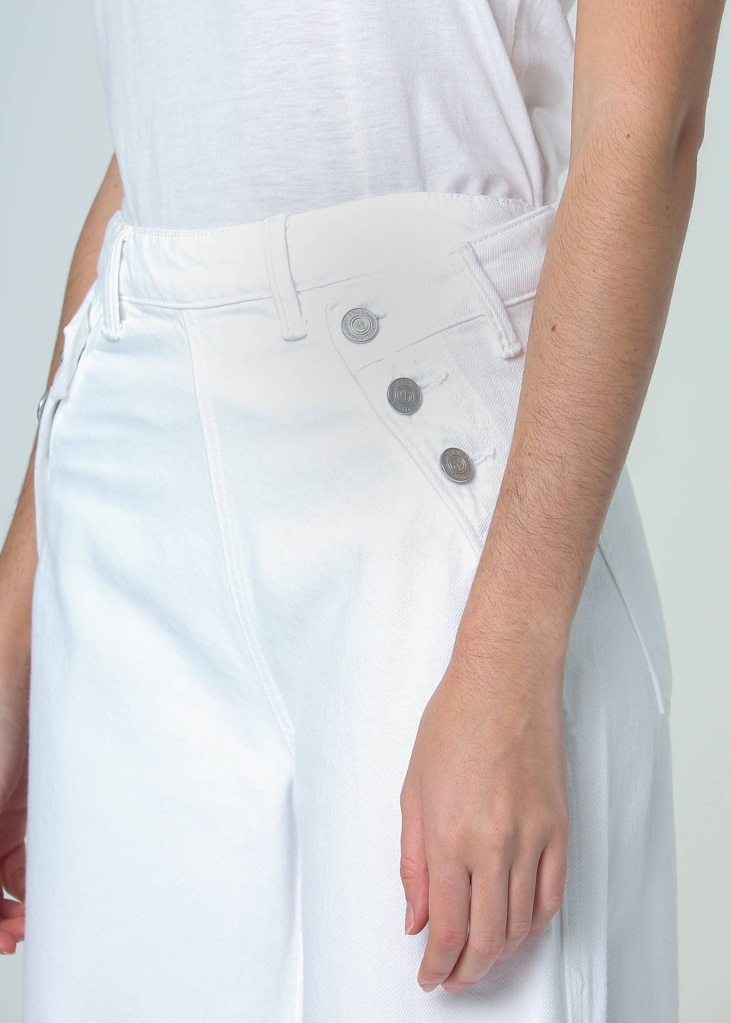 Dina High Waisted Wide Leg Jean - White