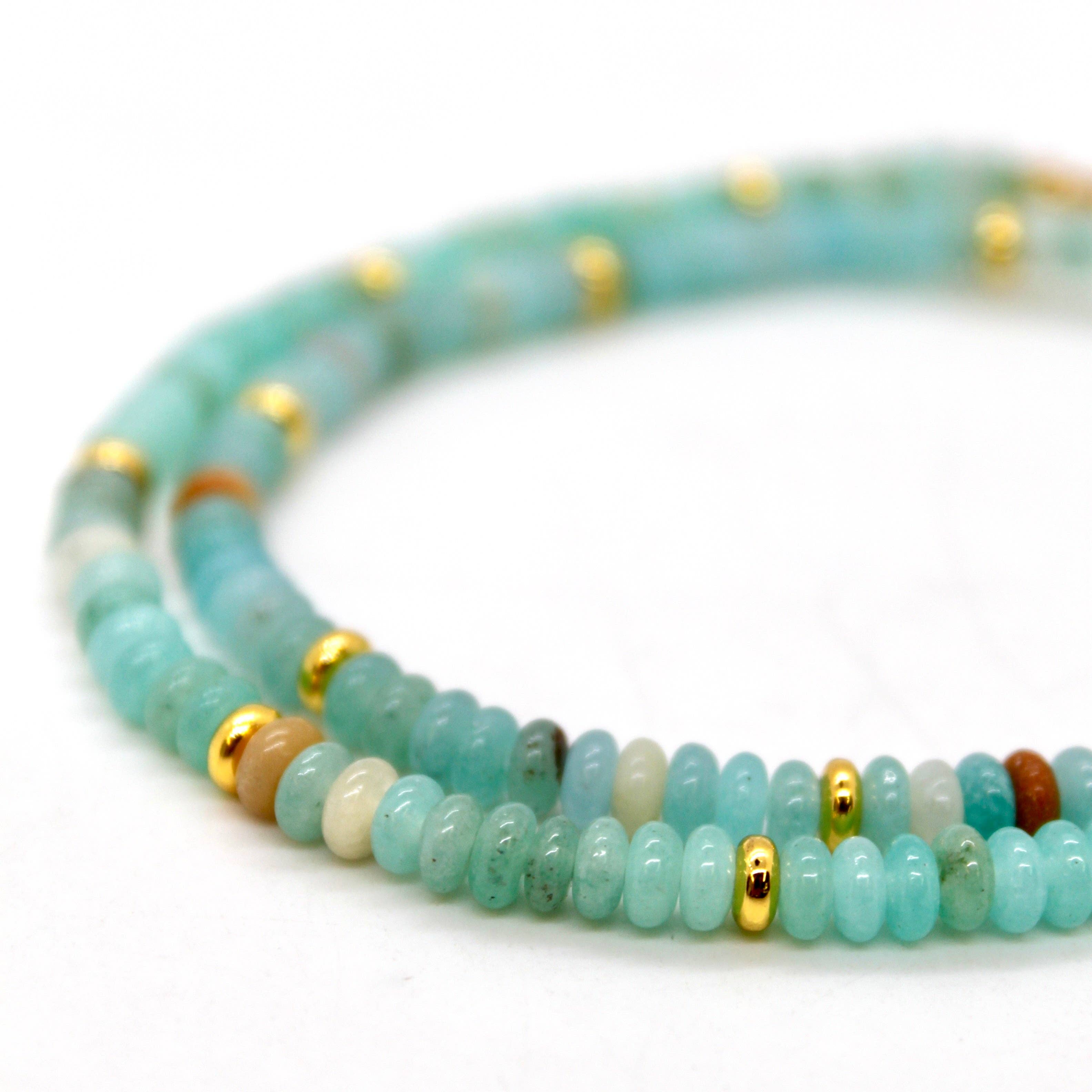 Amazonite + Gold Necklace - NC-503G