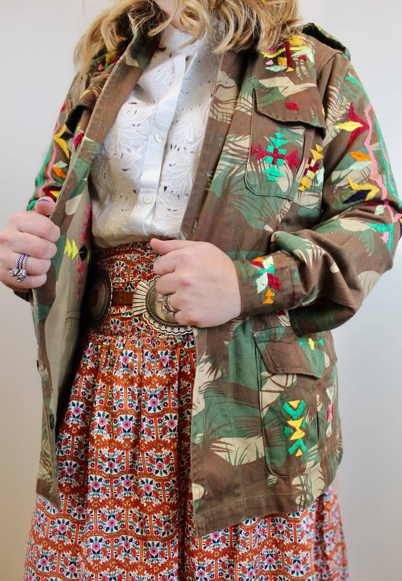 Vintage Army Embroidered Jacket