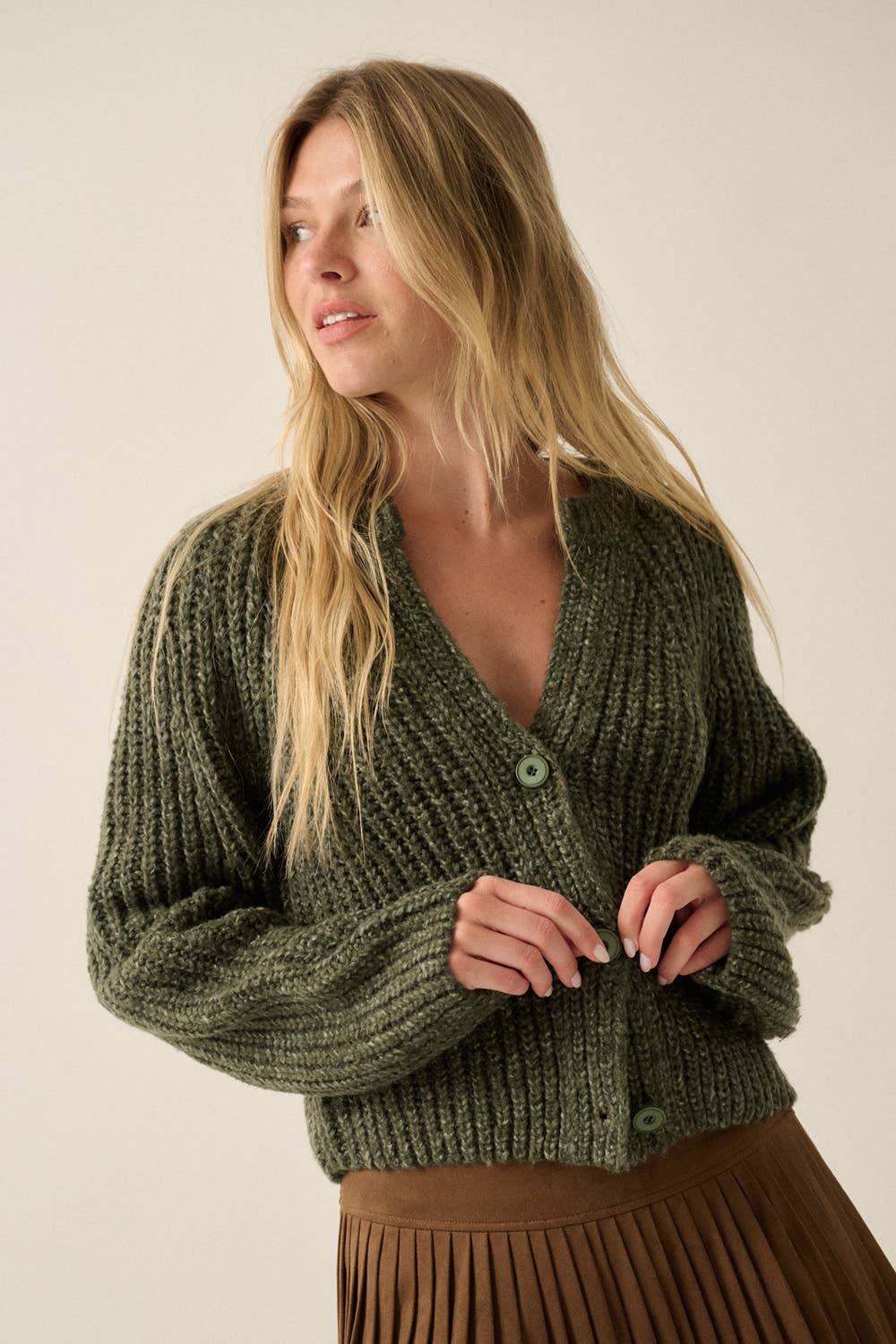 Confetti Button-Front Cardigan Sweater