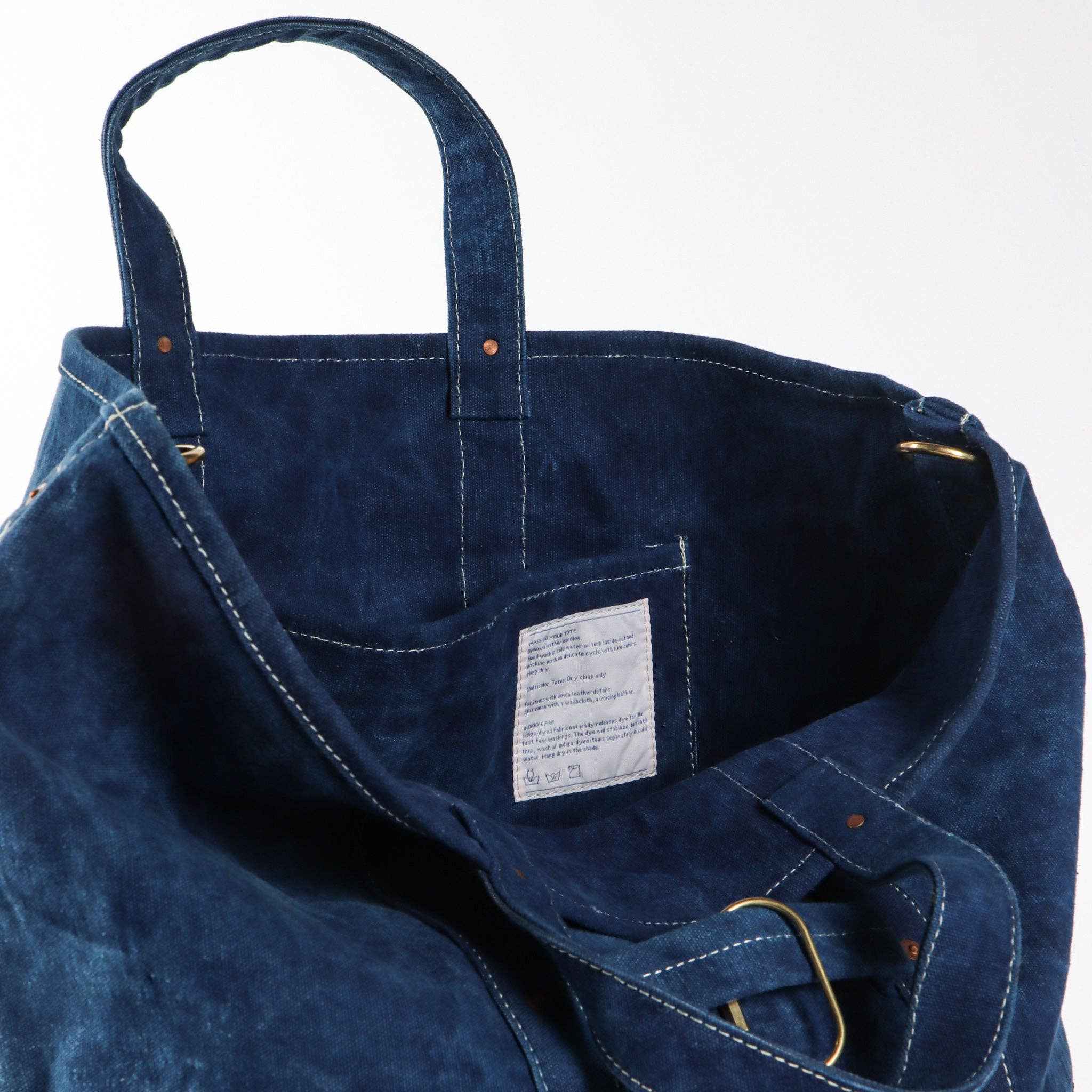 Electrician Tote with leather strap| Indigo