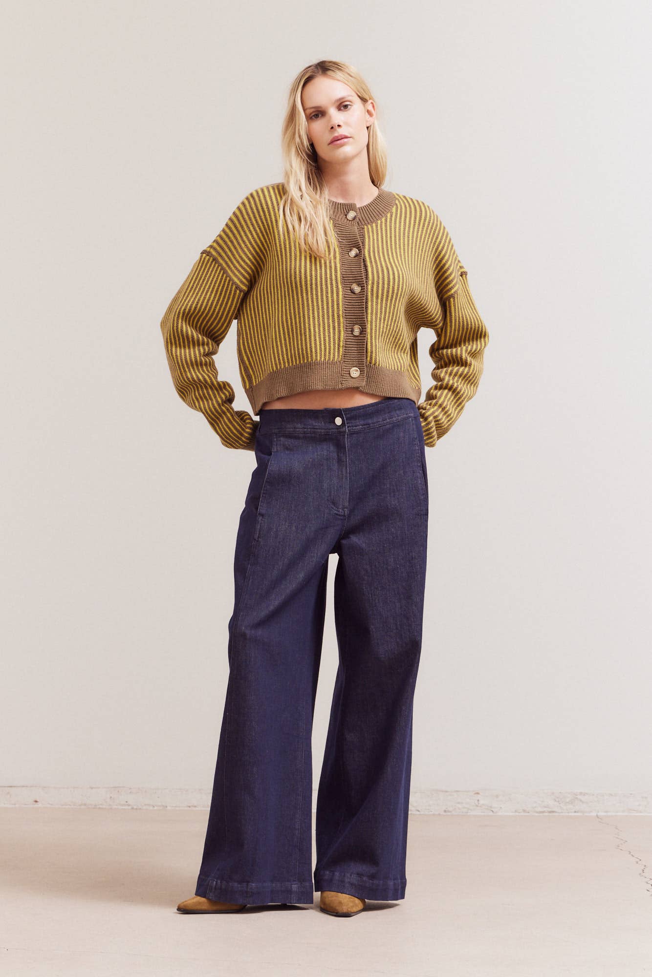 Olive Button Front Cardigan