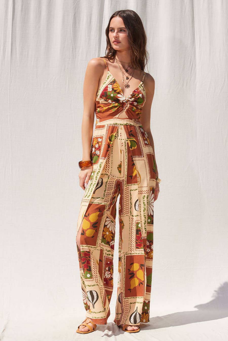 Printed Knot Jumpsuit