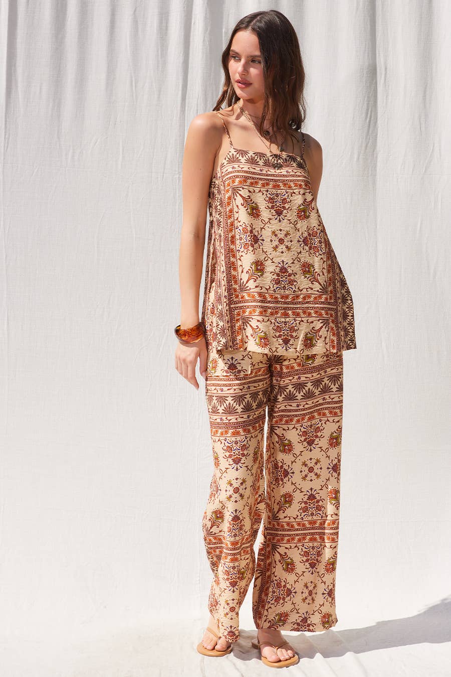 Printed Top and Pants Set