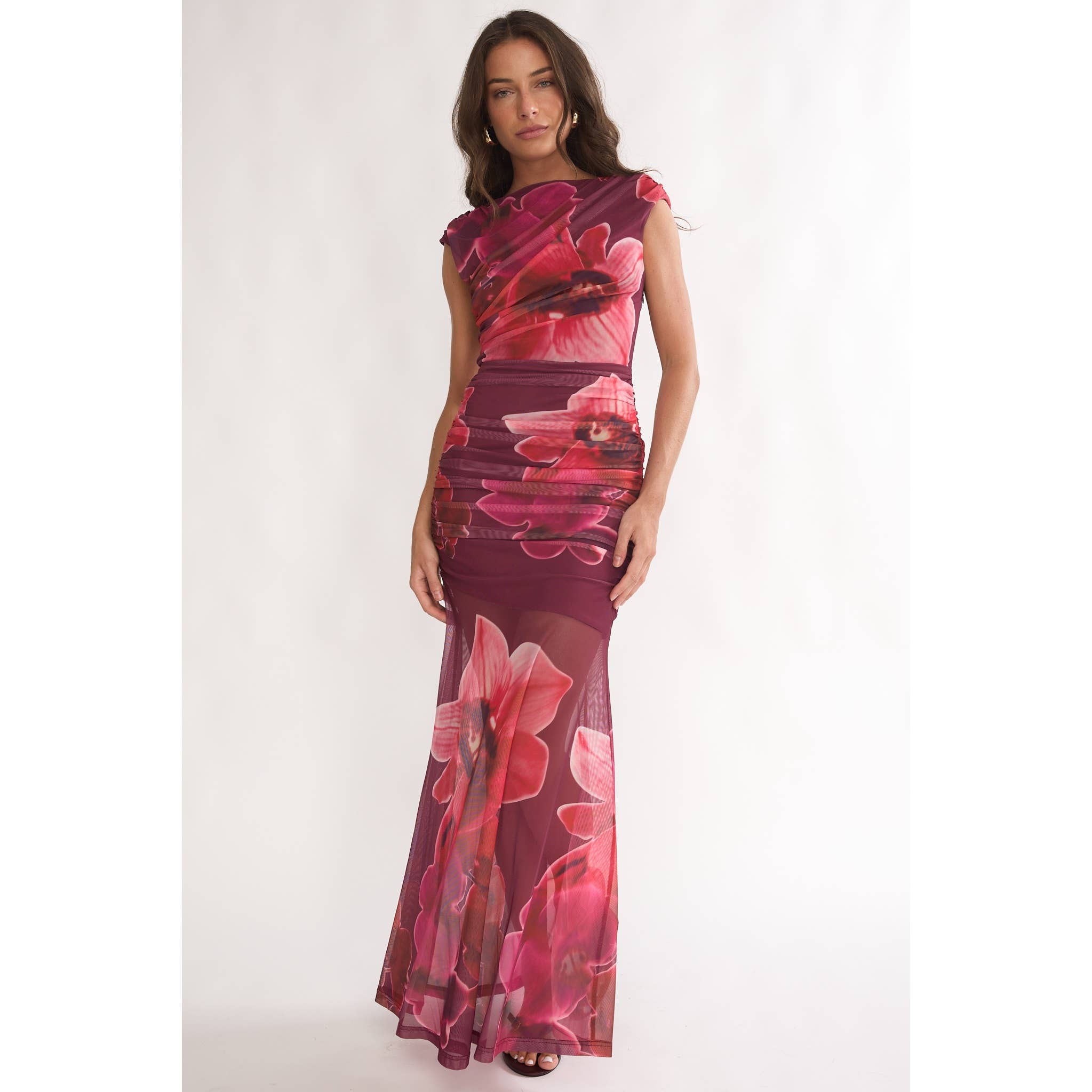 FLORAL MAXI BODICE DRESS