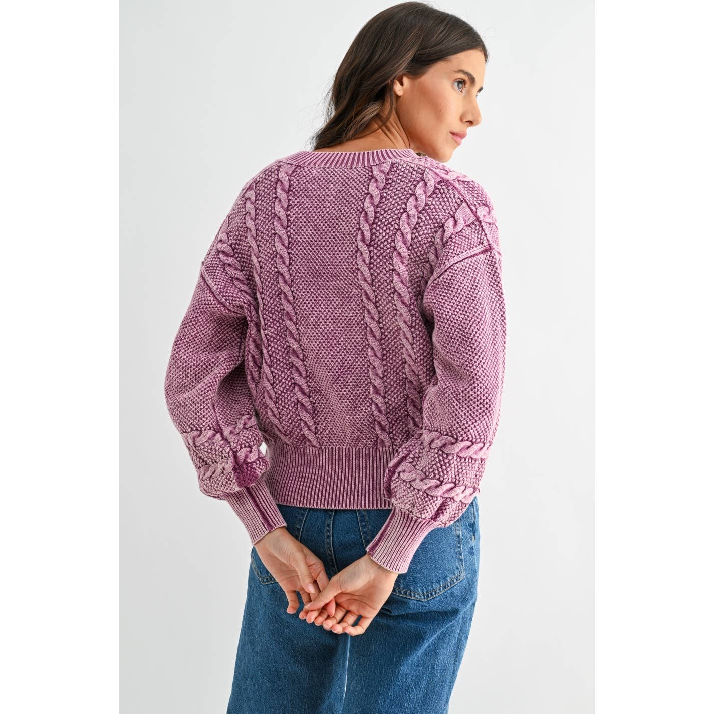 Washed Berry Cardigan