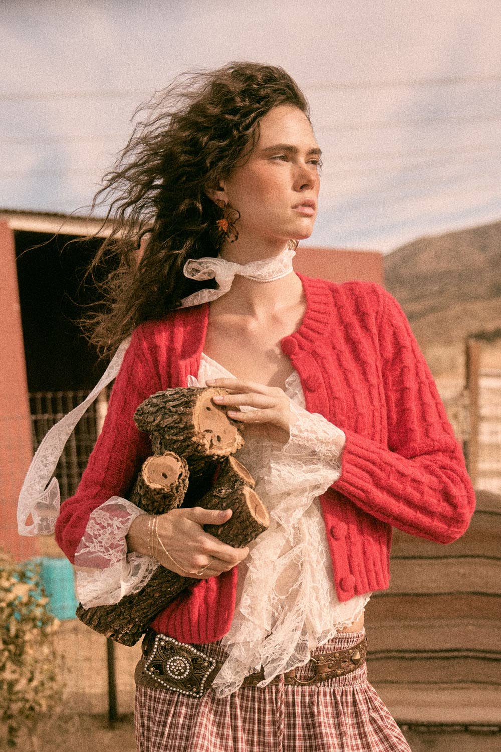 Cable Knit Button-Up Cardigan Sweater