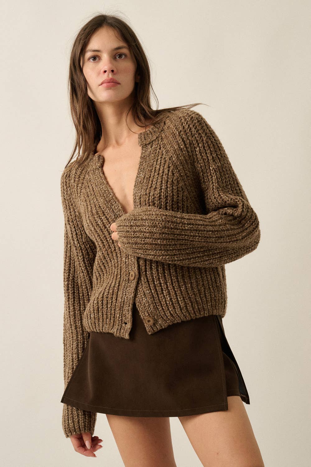 Confetti Button-Front Cardigan Sweater