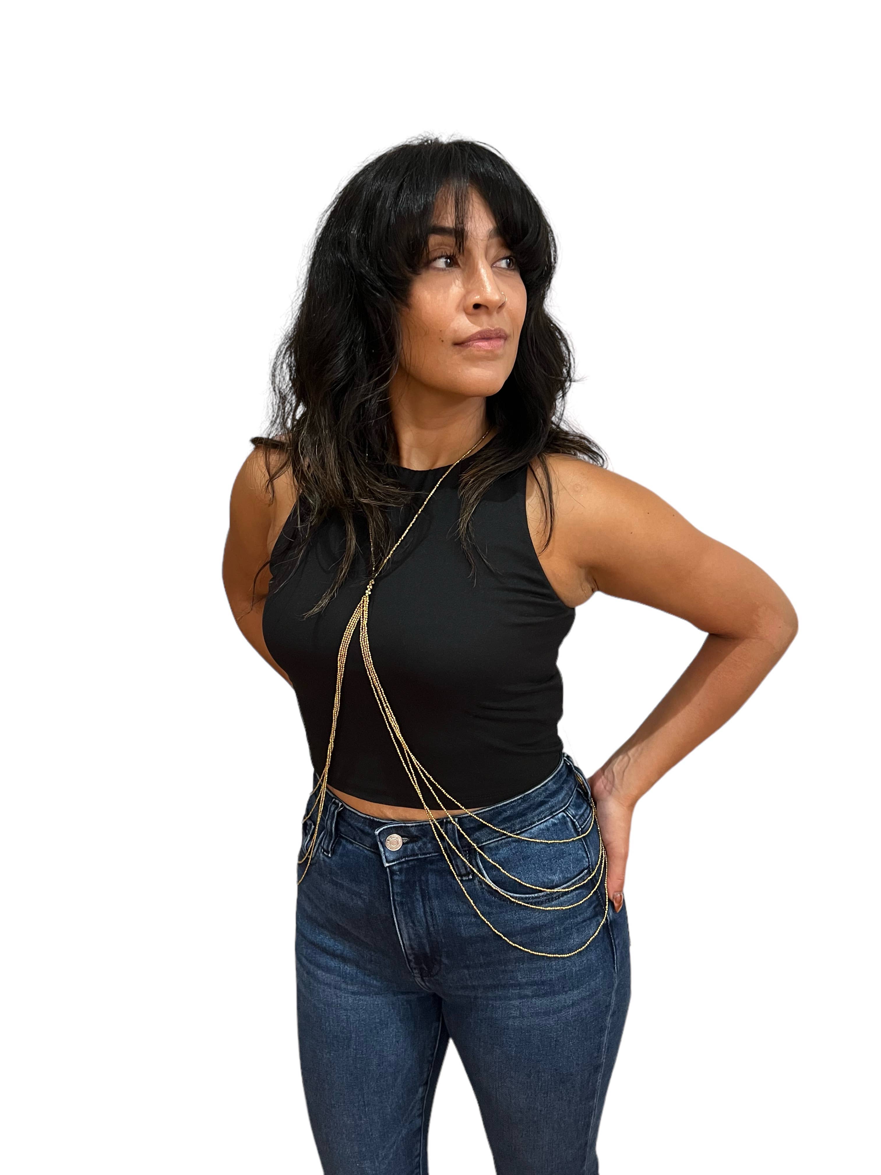Beaded Brass Body Chain