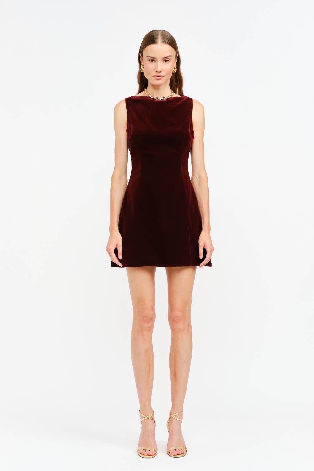 Carmine Burgundy Velvet Dress