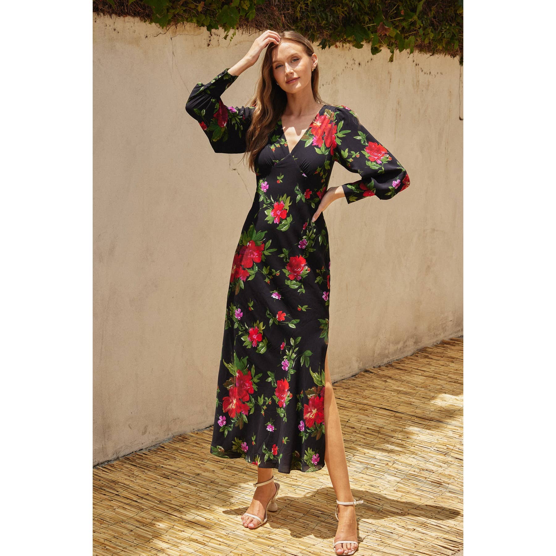 Sweet Talk Plunging Long Sleeve Dress